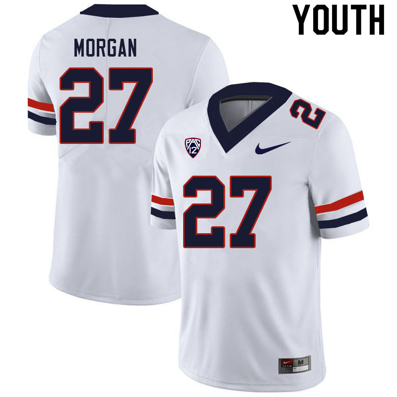 Youth #27 Jakelyn Morgan Arizona Wildcats College Football Jerseys Sale-White - Click Image to Close